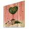 Designart - Heart Shaped Valentine House Plant - Farmhouse Print on Natural Pine Wood